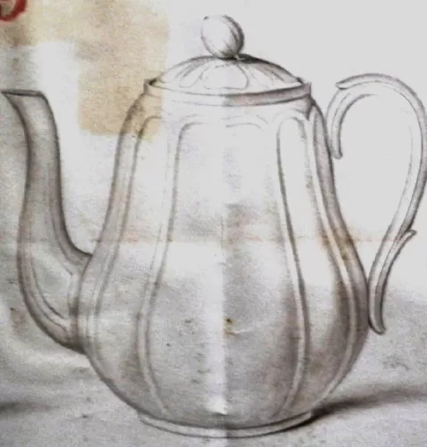 Halifax Shape | George L. Ashworth & Bros. | Teapot or Coffee Pot Base and Lid | KewDrw | 001