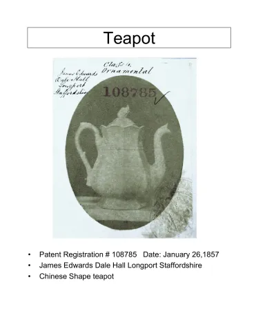 Teapot or Coffee Pot Base and Lid