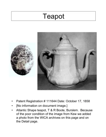 Teapot or Coffee Pot Base and Lid