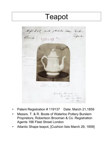 Teapot or Coffee Pot Base and Lid