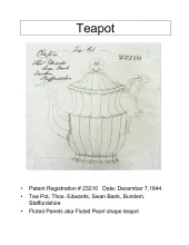 Teapot or Coffee Pot Base and Lid