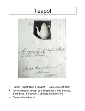 Teapot or Coffee Pot Base and Lid