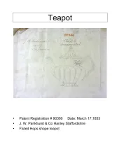 Teapot or Coffee Pot Base and Lid