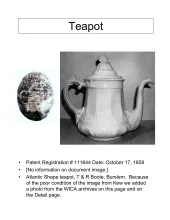 Teapot or Coffee Pot Base and Lid