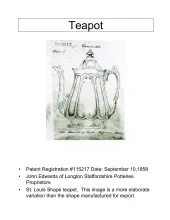 Teapot or Coffee Pot Base and Lid