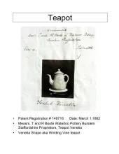 Teapot or Coffee Pot Base and Lid