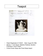 Teapot or Coffee Pot Base and Lid