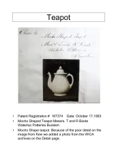 Teapot or Coffee Pot Base and Lid