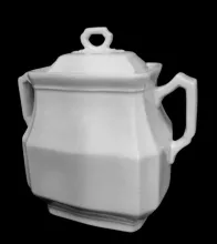 Block Optic | J. & G. Meakin | Sugar Bowl with Lid | Item | 001