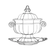 Boote 1851 | T. & R. Boote (& Co.) | Sauce or Soup Tureen Base, Lid, and Underplate | ItemDrw | 001