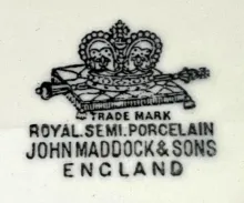 Cable and Bar | John Maddock & Son(s) (& Co.) | Sauce or Soup Tureen Base and Lid | Mark | 004