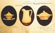 Draped Leaf with Berries | James Edwards & Son | Dinner Set Pieces | KewColl | 001