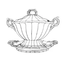 Fluted Panels | J. Wedgwood | Sauce or Soup Tureen Base, Lid, and Underplate | ItemDrw | 001
