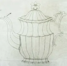 Fluted Panels_Thomas Edwards_Teapot or Coffee Pot Base and Lid_KewDrw_001