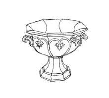 Framed Leaf | J. W. Pankhurst (& Co.) | Compote on Tall Pedestal | ItemDrw | 001