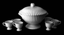 Full Ribbed | J. W. Pankhurst (& Co.) | Hot Toddy Bowl with Handles and Lid | Collection | 001