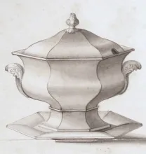 Gothic_John Ridgway & Co._Sauce or Soup Tureen Base, Lid, and Underplate_KewDrw_002