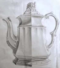 Grape Octagon_Ralph Scragg (Modeler)_Teapot or Coffee Pot Base and Lid_KewDrw_001
