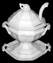 Grape Octagon | Red-Cliff Co. | Sauce or Soup Tureen Base, Lid, Underplate, and Ladle | Item | 001