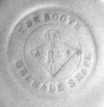 Grenade Shape | T. & R. Boote (& Co.) | Hot Toddy Bowl with Handles and Lid | Mark | 002
