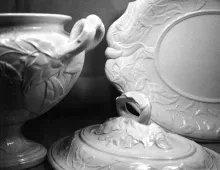 Halleck Shape (Morning Glory)_Elsmore & Forster_Sauce or Soup Tureen Base, Lid, and Underplate_Item_002