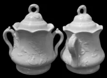 Halleck Shape (Morning Glory) | Elsmore & Forster | Sugar Bowl with Lid | Item | 002