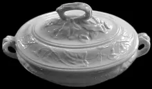 Halleck Shape (Morning Glory) | Elsmore & Forster | Vegetable Tureen Base and Lid | Item | 001