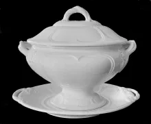 Hanging Leaves | Pinder, Bourne, & Hope | Sauce or Soup Tureen Base, Lid, and Underplate | Item | 001
