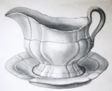 Hebe Shape_John Alcock_Gravy Boat and Underplate_KewDrw_001