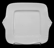 Iona (Square Ridged) | Powell & Bishop | Cake or Cookie Plate without Pedestal Foot | Item | 001