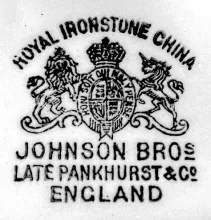 Late Square Flower | Johnson Bros. (Late Pankhurst & Co.) | Creamer or Cream Pitcher | Mark | 002