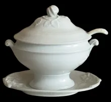 Leaf Fan_Bridgwood & Clarke_Sauce or Soup Tureen Base, Lid, Underplate, and Ladle_Item_001