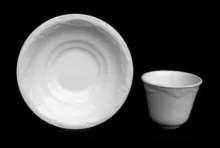 Leaf and Crossed Ribbon | Livesley, Powell, & Co. | Handleless Cup and Saucer | Item | 001