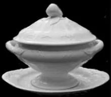 Lily of the Valley with Thumbprint | Jacob Furnival | Sauce or Soup Tureen Base, Lid, and Underplate | Item | 001