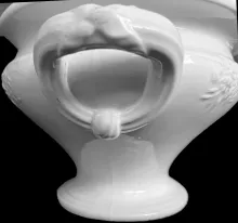 Meadow Bouquet | W. Baker & Co. | Compote on Tall Pedestal | Handle | 004