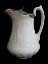 New York Shape | Joseph Clementson | Syrup Pitcher with Metal Lid | Item | 001