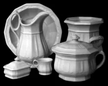 Niagara Shape (Scalloped Decagon) | Unspecified | Partial Toilet Set | Collection | 002