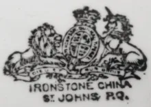 One Large Two Small Ribs | St. Johns Stone Chinaware Co. | Serving Bowl | Mark | 002
