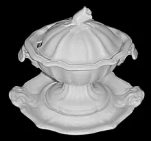 Paneled Lily | J. W. Pankhurst (& Co.) | Sauce or Soup Tureen Base, Lid, and Underplate | Item | 001