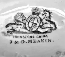 Pharaoh Cameo | J. & G. Meakin | Sugar Bowl with Lid | Mark | 006