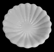 Plain Fluted and Scalloped | Knowles, Taylor, & Knowles Co. | Fluted Bowl with Scalloped Rim on Tall Pedestal | Embossing | 003