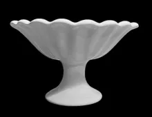 Plain Fluted and Scalloped | Knowles, Taylor, & Knowles Co. | Fluted Bowl with Scalloped Rim on Tall Pedestal | Item | 002