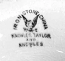 Plain Fluted and Scalloped | Knowles, Taylor, & Knowles Co. | Fluted Bowl with Scalloped Rim on Tall Pedestal | Mark | 004