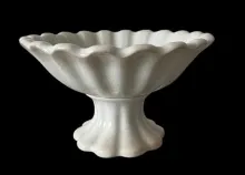 Plain Fluted and Scalloped | Thomas Hughes | Fluted Bowl with Scalloped Rim on Tall Pedestal | Item | 005