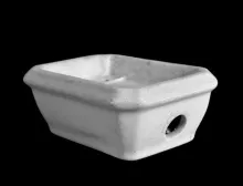 Plain | D. E. McNicol Pottery Co. | Soap Dish with Drain Hole(s) | Item | 004