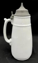 Plain_Edwin Bennett Pottery Company_Syrup Pitcher with Metal Lid_Item_001