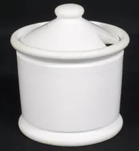 Plain | Homer Laughlin China Co. | Mustard Pot Base and Lid | Item | 004
