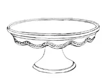 Plain | Homer Laughlin China Co. | Scalloped Cake Stand | ItemDrw | 001