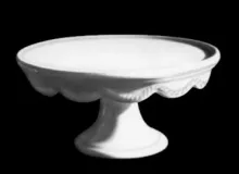 Plain | Homer Laughlin China Co. | Scalloped Cake Stand | Item | 001