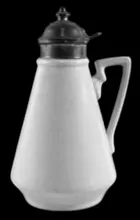 Plain | John Moses & Co. | Syrup Pitcher with Metal Lid | Item | 002
